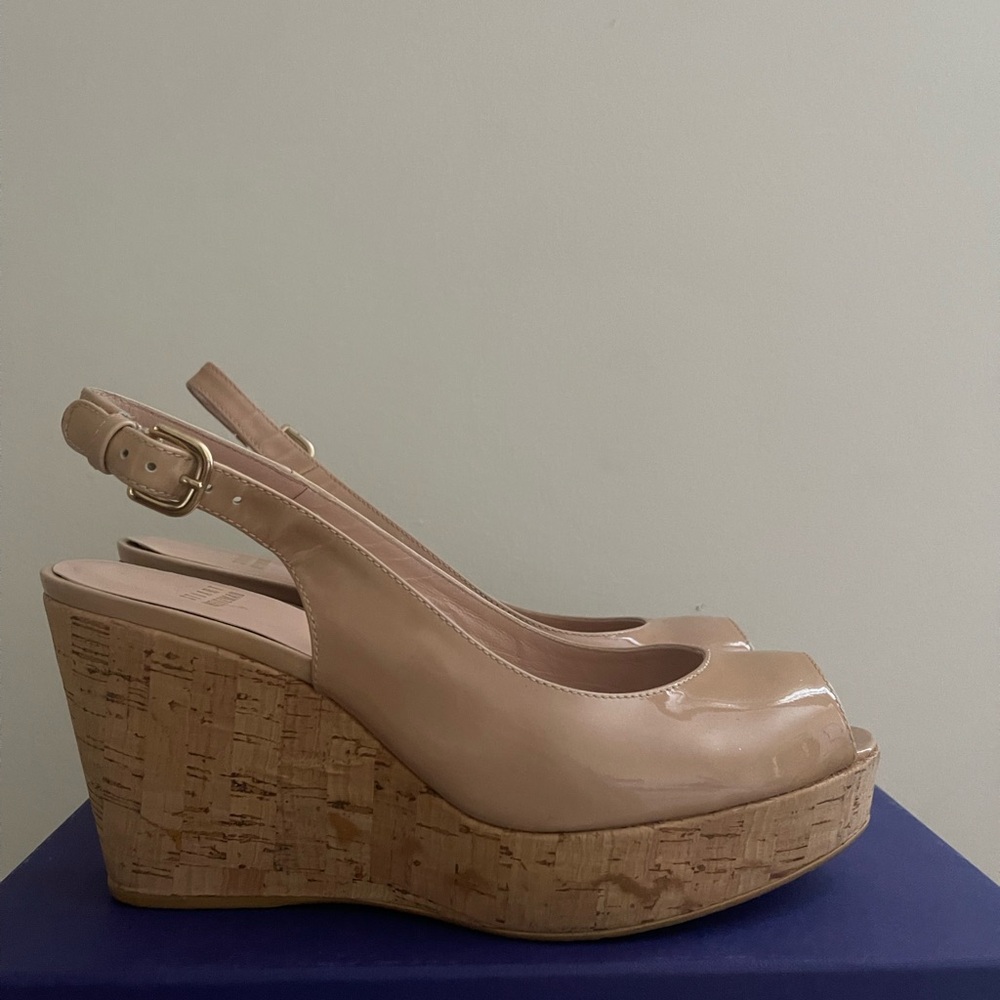 Stuart Weitzman never worn wedge (with shoe bag+original box)